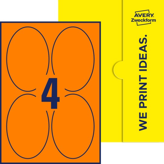 Packungsabbildung inlusive Stanze, Einzelbogen A4, Artikel 90x136-O, 90 x 136 mm, 4 Etiketten/Bogen
