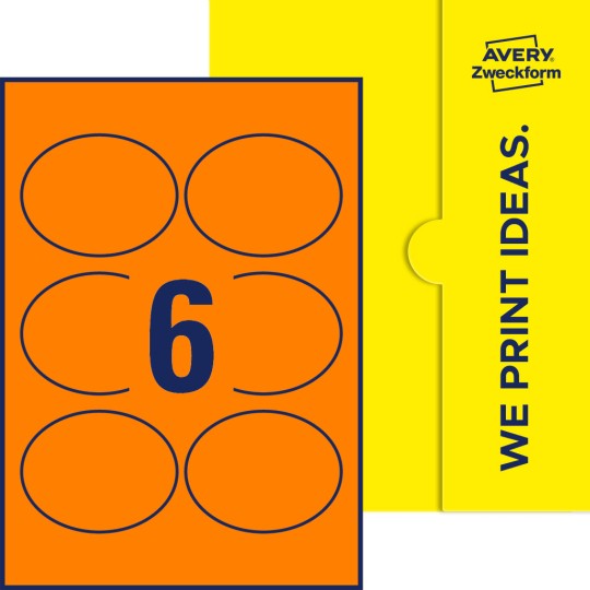 Packungsabbildung inlusive Stanze, Einzelbogen A4, Artikel 90x70-O, 90 x 70 mm, 6 Etiketten/Bogen