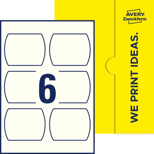 Packungsabbildung inlusive Stanze, Einzelbogen A4, Artikel 99x93-SO, 90 x 70 mm, 6 Etiketten/Bogen