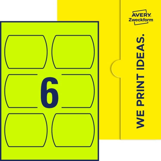 Packungsabbildung inlusive Stanze, Einzelbogen A4, Artikel 99x93-SO, 90 x 70 mm, 6 Etiketten/Bogen