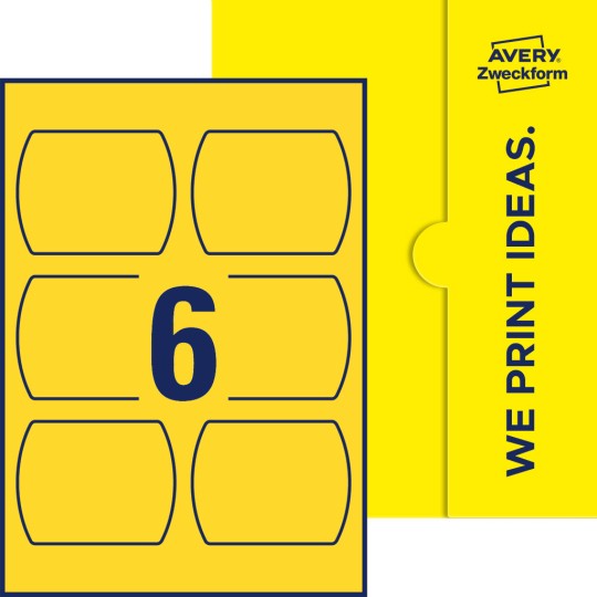 Packungsabbildung inlusive Stanze, Einzelbogen A4, Artikel 99x93-SO, 90 x 70 mm, 6 Etiketten/Bogen