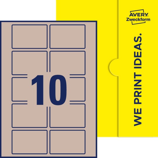 Packungsabbildung inlusive Stanze, Einzelbogen A4, Artikel 76x51-R, 76 x 51 mm, 10 Etiketten/Bogen