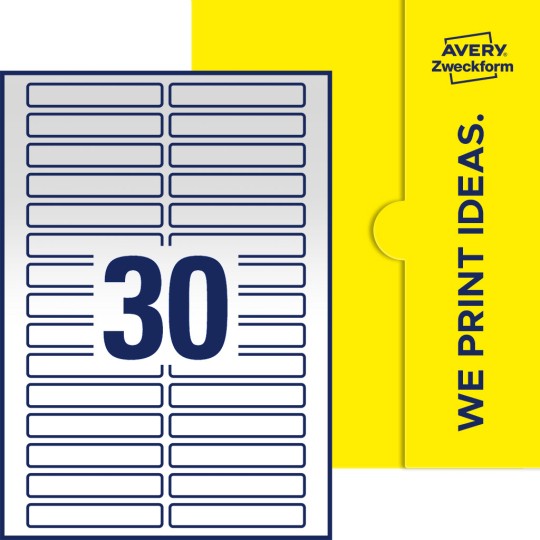 Packungsabbildung inlusive Stanze, Einzelbogen A4, Artikel 85x14-R, 85 x 14 mm, 30 Etiketten/Bogen