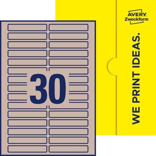 Packungsabbildung inlusive Stanze, Einzelbogen A4, Artikel 85x14-R, 85 x 14 mm, 30 Etiketten/Bogen