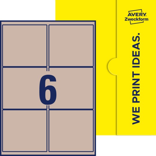 Packungsabbildung inlusive Stanze, Einzelbogen A4, Artikel 99x93-R, 99 x 93 mm, 6 Etiketten/Bogen