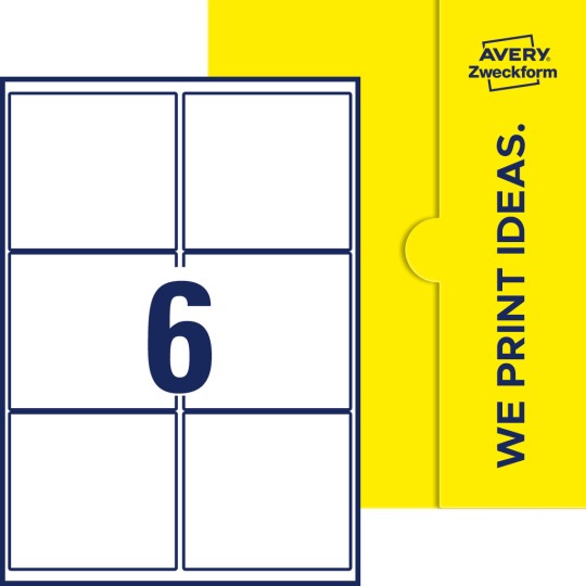 Packungsabbildung inlusive Stanze, Einzelbogen A4, Artikel 99x93-R, 99 x 93 mm, 6 Etiketten/Bogen