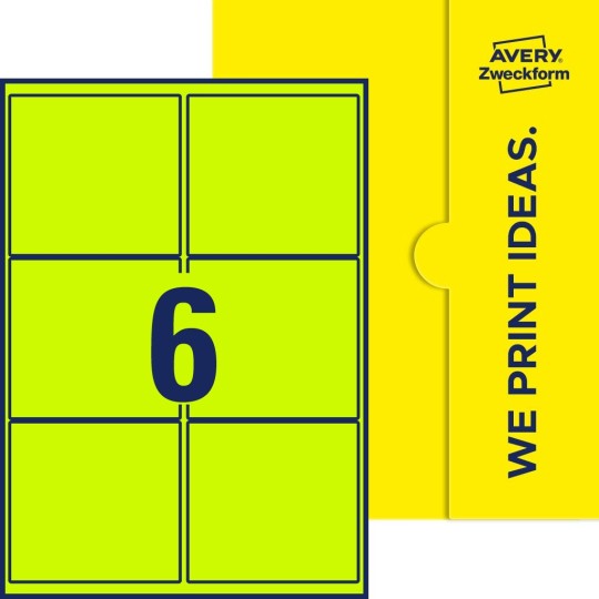 Packungsabbildung inlusive Stanze, Einzelbogen A4, Artikel 99x93-R, 99 x 93 mm, 6 Etiketten/Bogen