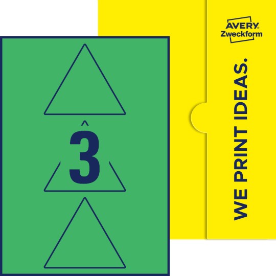 Stanzzeichnung Einzelbogen A4, Etiketten, 100 x 100 mm, 3 Etiketten/Bogen