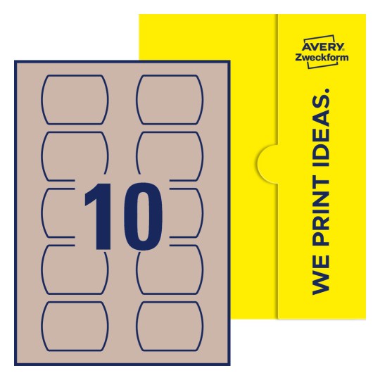 Packungsabbildung inlusive Stanze, Einzelbogen A4, Artikel 64x47-R, 64 x 47 mm, 10 Etiketten/Bogen - Gerades Oval Etiketten, 64 x 47 mm