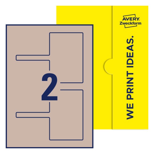Stanzzeichnung Einzelbogen A4, Etiketten, 120 x 80 mm, 2 Etiketten/Bogen, Frischhaltesiegel - Rechteckige Frischesiegel, 120 x 80 mm (12 mm Steg)