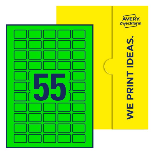 Stanzzeichnung Einzelbogen A4, Etiketten, 30 x 20 mm, 55 Etiketten/Bogen, Rechteckig - Rechteckige Etiketten, 30 x 20 mm