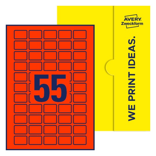 Stanzzeichnung Einzelbogen A4, Etiketten, 30 x 20 mm, 55 Etiketten/Bogen, Rechteckig - Rechteckige Etiketten, 30 x 20 mm