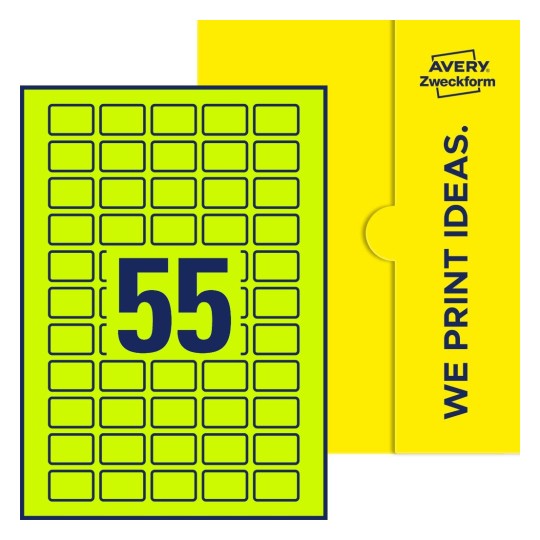 Stanzzeichnung Einzelbogen A4, Etiketten, 30 x 20 mm, 55 Etiketten/Bogen, Rechteckig - Rechteckige Etiketten, 30 x 20 mm