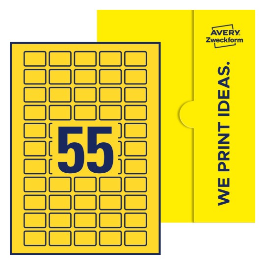 Stanzzeichnung Einzelbogen A4, Etiketten, 30 x 20 mm, 55 Etiketten/Bogen, Rechteckig - Rechteckige Etiketten, 30 x 20 mm