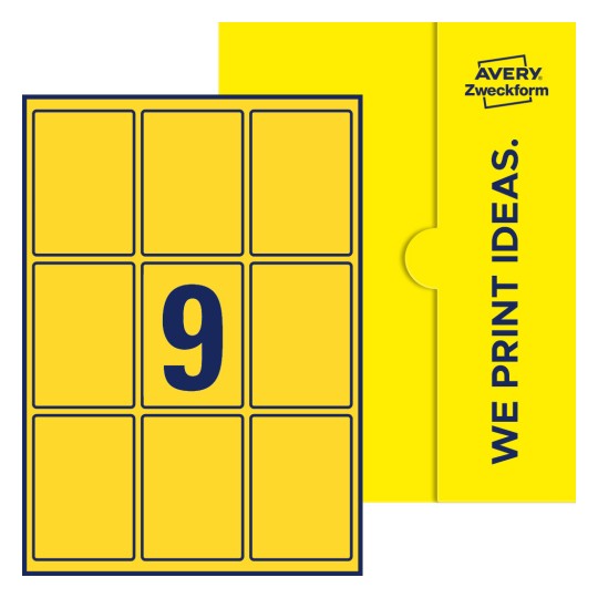Packungsabbildung inlusive Stanze, Einzelbogen A4, Artikel 62x89-R, 62 x 89 mm, 9 Etiketten/Bogen - Rechteckige Etiketten, 62 x 89 mm