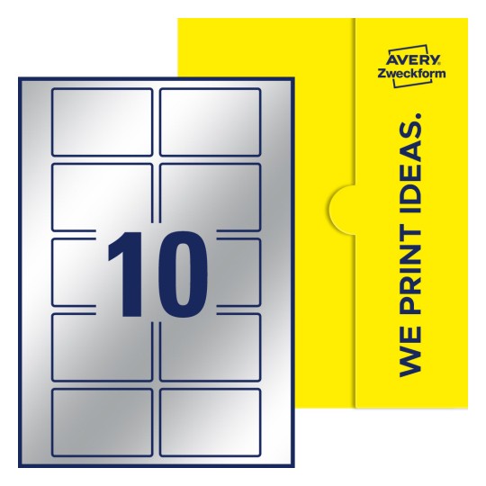 Packungsabbildung inlusive Stanze, Einzelbogen A4, Artikel 76x51-R, 76 x 51 mm, 10 Etiketten/Bogen - Rechteckige Etiketten, 76 x 51 mm