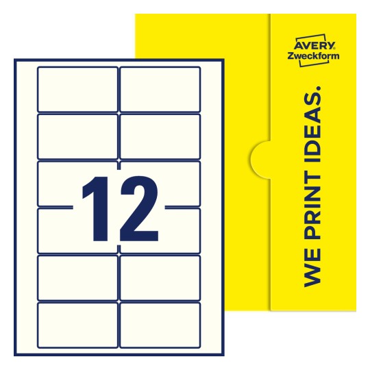 Packungsabbildung inlusive Stanze, Einzelbogen A4, Artikel 80x45-R, 80 x 45 mm, 12 Etiketten/Bogen - Rechteckige Etiketten, 80 x 45 mm
