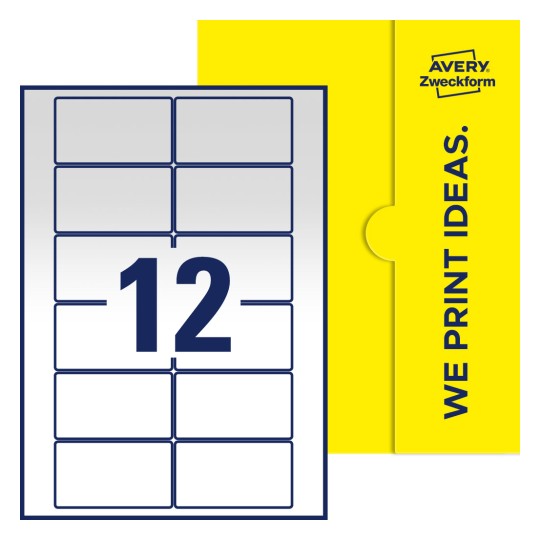 Packungsabbildung inlusive Stanze, Einzelbogen A4, Artikel 80x45-R, 80 x 45 mm, 12 Etiketten/Bogen - Rechteckige Etiketten, 80 x 45 mm