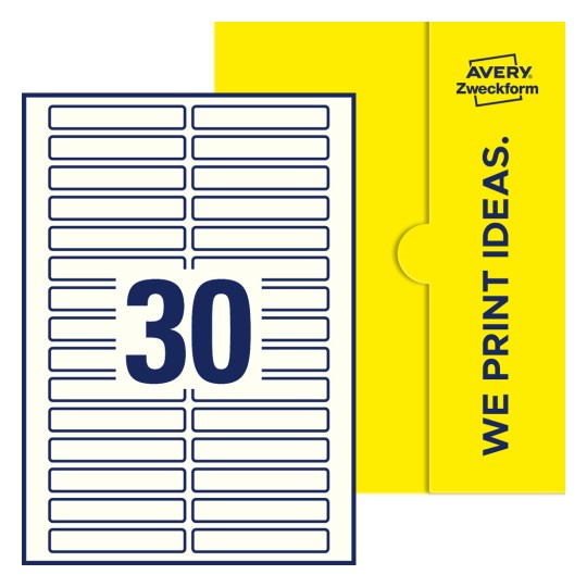 Packungsabbildung inlusive Stanze, Einzelbogen A4, Artikel 85x14-R, 85 x 14 mm, 30 Etiketten/Bogen - Rechteckige Etiketten, 85 x 14 mm