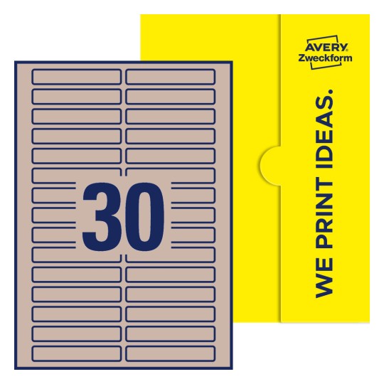 Packungsabbildung inlusive Stanze, Einzelbogen A4, Artikel 85x14-R, 85 x 14 mm, 30 Etiketten/Bogen - Rechteckige Etiketten, 85 x 14 mm