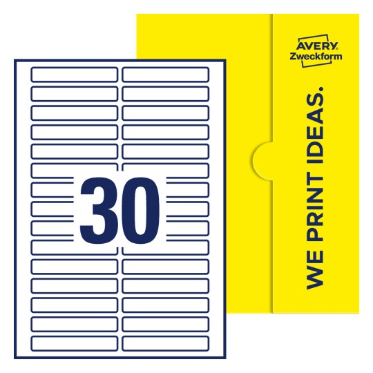 Packungsabbildung inlusive Stanze, Einzelbogen A4, Artikel 85x14-R, 85 x 14 mm, 30 Etiketten/Bogen - Rechteckige Etiketten, 85 x 14 mm