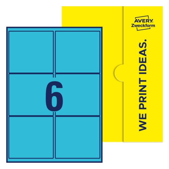 Packungsabbildung inlusive Stanze, Einzelbogen A4, Artikel 99x93-R, 99 x 93 mm, 6 Etiketten/Bogen - Rechteckige Etiketten, 99,1 x 93,1 mm