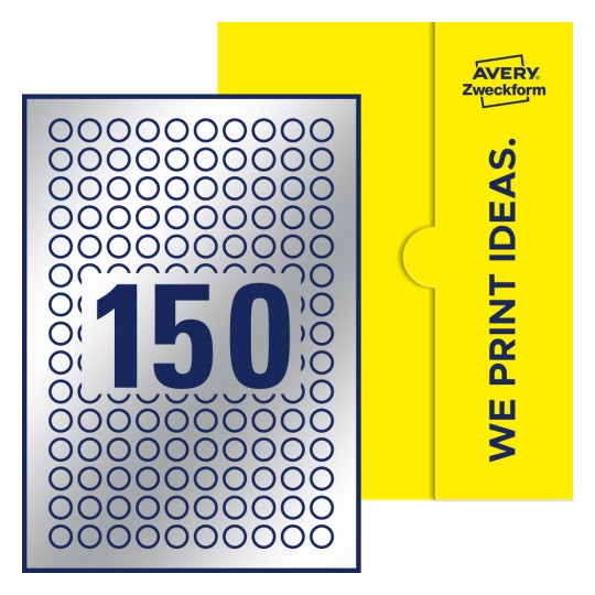 Stanzzeichnung Einzelbogen A4, Etiketten, 15 mm rund, 150 Etiketten/Bogen - Runde Etiketten, Ø 15 mm