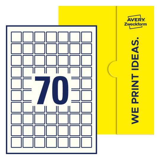Stanzzeichnung Einzelbogen A4, Etiketten, 25 x 25 mm, 12 Etiketten/Bogen, Quadratisch - Quadratische Etiketten, 25 x 25 mm