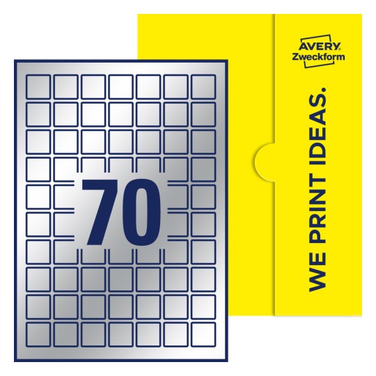 Stanzzeichnung Einzelbogen A4, Etiketten, 25 x 25 mm, 12 Etiketten/Bogen, Quadratisch - Quadratische Etiketten, 25 x 25 mm