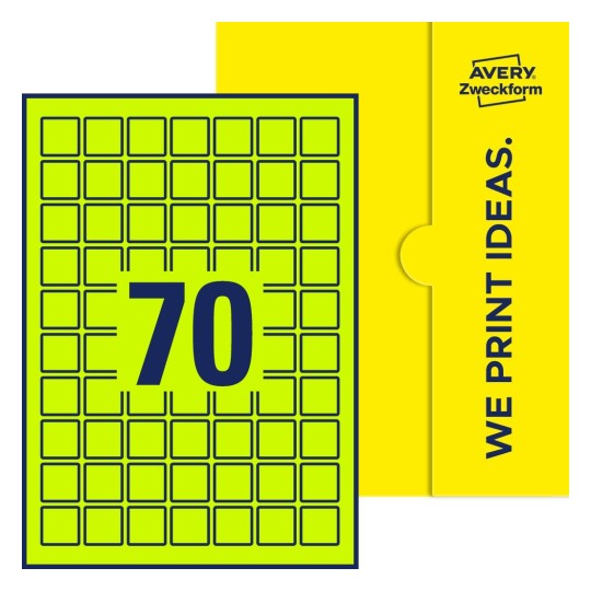 Stanzzeichnung Einzelbogen A4, Etiketten, 25 x 25 mm, 12 Etiketten/Bogen, Quadratisch - Quadratische Etiketten, 25 x 25 mm
