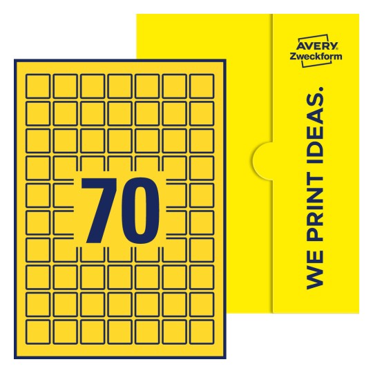 Stanzzeichnung Einzelbogen A4, Etiketten, 25 x 25 mm, 12 Etiketten/Bogen, Quadratisch - Quadratische Etiketten, 25 x 25 mm