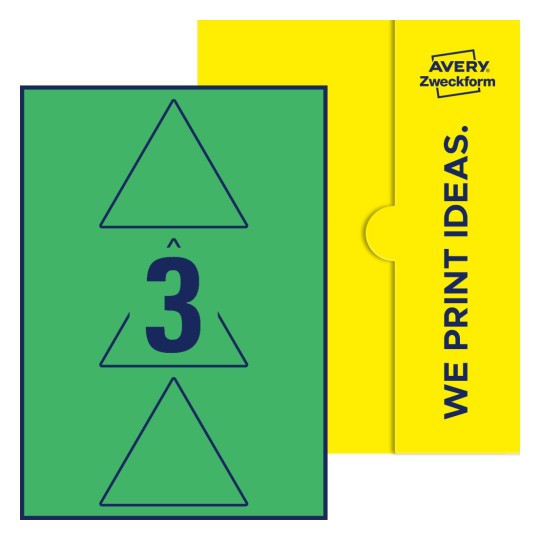 Stanzzeichnung Einzelbogen A4, Etiketten, 100 x 100 mm, 3 Etiketten/Bogen - Dreieckige Etiketten, 100 mm