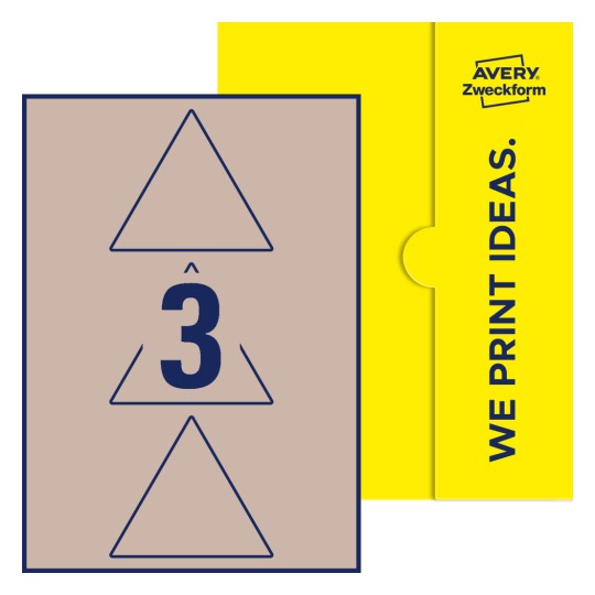 Stanzzeichnung Einzelbogen A4, Etiketten, 100 x 100 mm, 3 Etiketten/Bogen - Dreieckige Etiketten, 100 mm