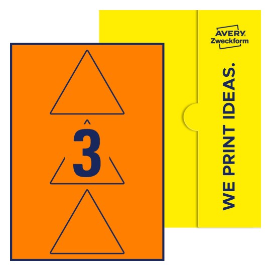 Stanzzeichnung Einzelbogen A4, Etiketten, 100 x 100 mm, 3 Etiketten/Bogen - Dreieckige Etiketten, 100 mm