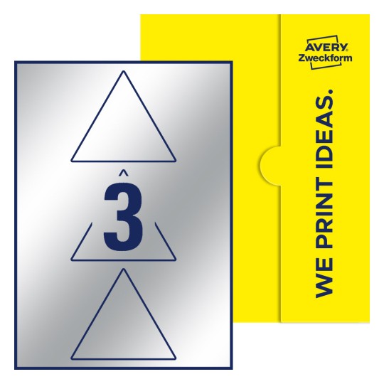 Stanzzeichnung Einzelbogen A4, Etiketten, 100 x 100 mm, 3 Etiketten/Bogen - Dreieckige Etiketten, 100 mm