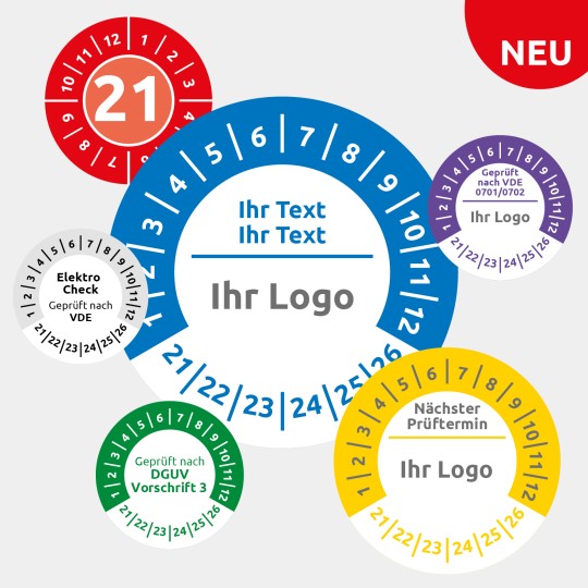 Individuelle Prüfplaketten