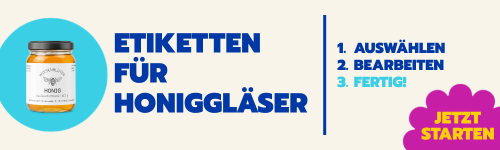 Werbebanner für Honigetiketten.