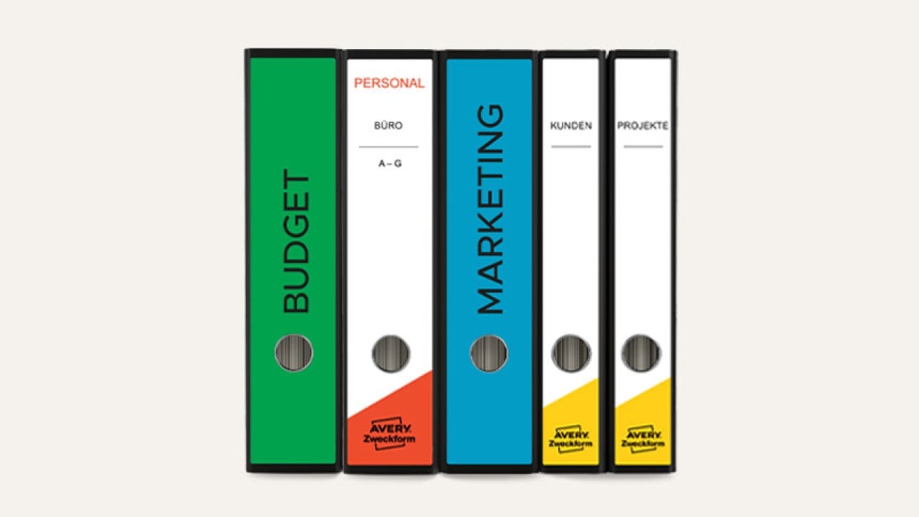 Ordner professionell beschriften | Avery Zweckform