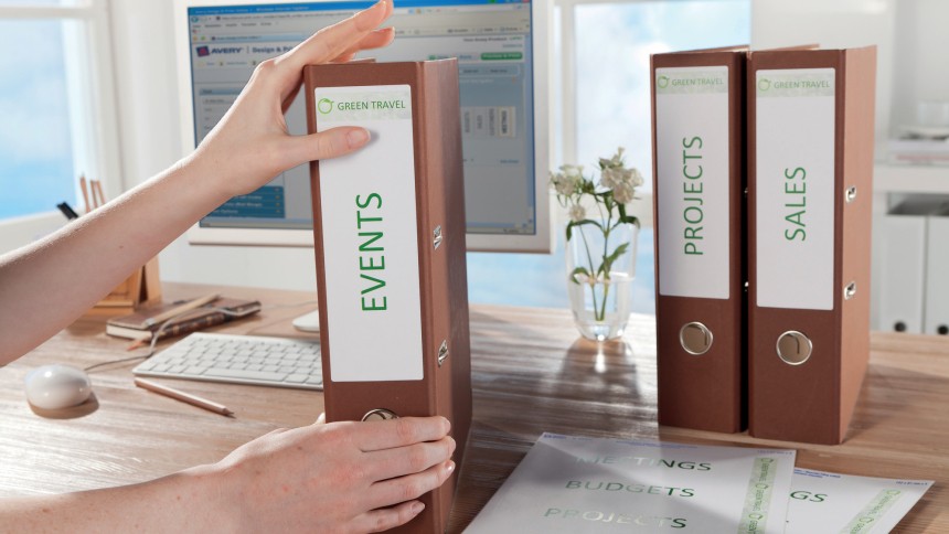 Recyclebare Etiketten für Ordner