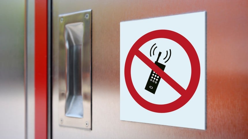 Inventar-Etiketten Piktogramm Verbotsschilder Handy verboten