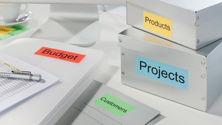 Bunte Organisationsetiketten