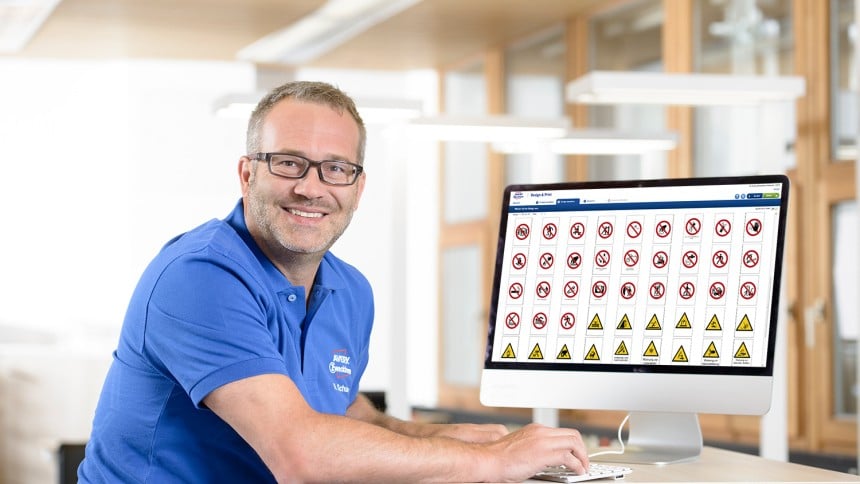 Sicherheitskennzeichnung Startseite Mann