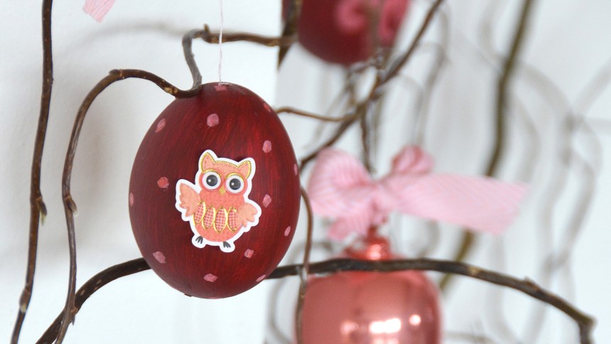 Osterdeko mit Stickern