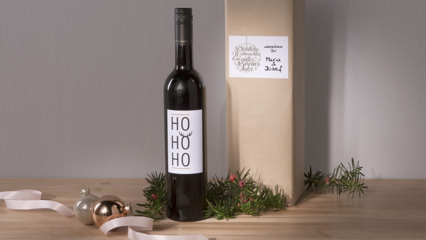 Weinflaschen Etiketten geschenkidee weinflasche mit weihnachtsmotiv avery zweckform Weinflaschen Etiketten geschenkidee weinflasche mit weihnachtsmotiv avery zweckform