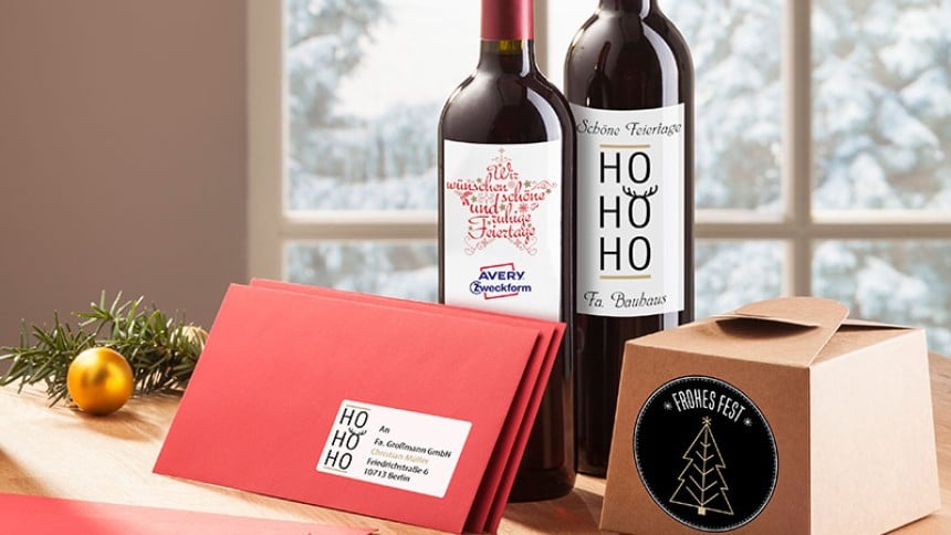 kostenlose Weihnachtsmotive & Etiketten-Designs von Avery Zweckform