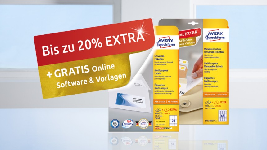 Universaletiketten mit mehr Inhalt