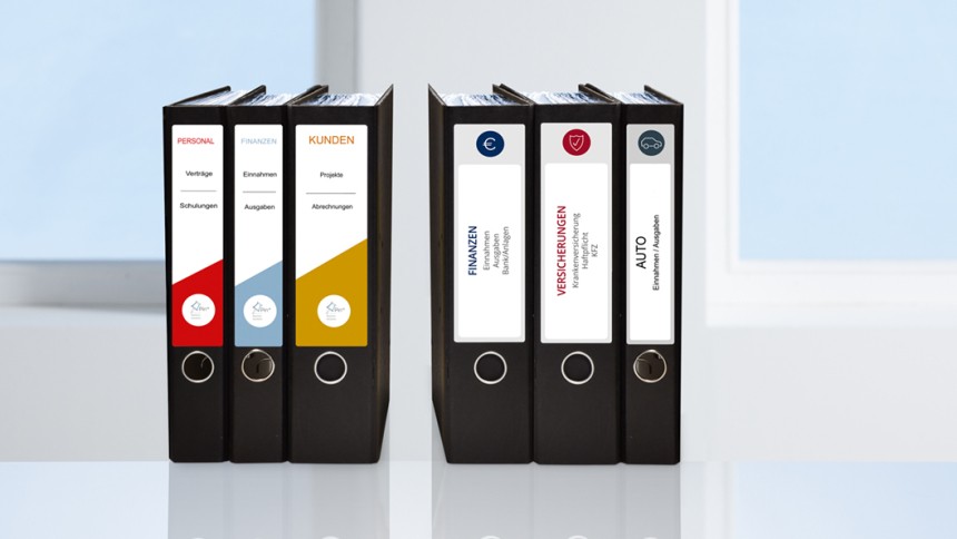 Ordneretiketten diverse Designs