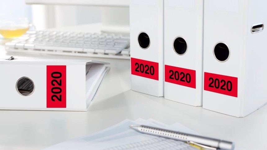 Ordneretiketten Jahreszahl 2020