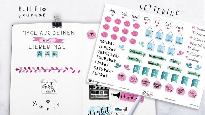 Sticker für Handlettering