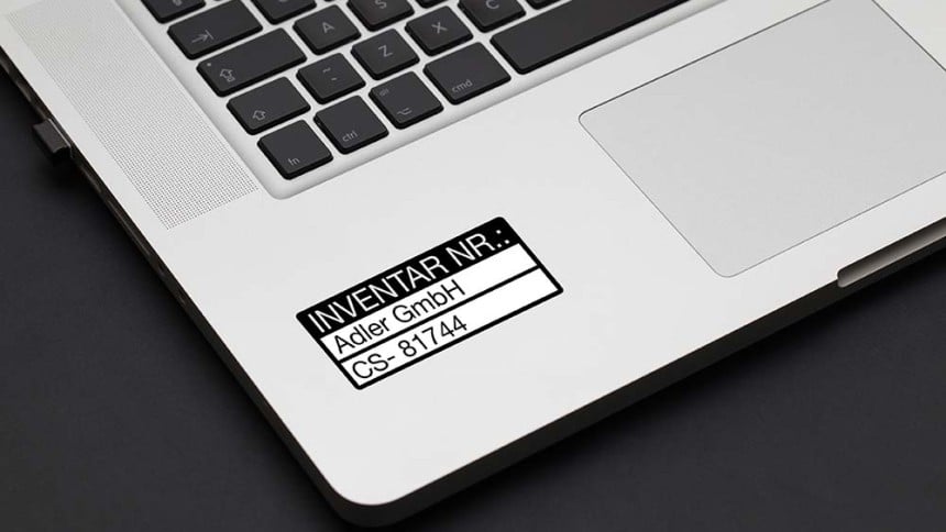 Inventaretiketten für Computer
